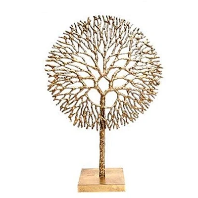 Image of F&amp;G Supplies Beautiful Polished Gold Coloured Aluminium &#039;Coral Tree of Life&#039; Sculpture Decoration Jewellery Stand 51 cm