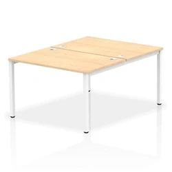 Image of Impulse Bench B2B 2 Person 1200 White Frame Office Desk Maple