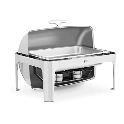 Image of Royal Catering RCCD RT4_9L Chafing Dish GN 1/1 8.5 L 2 Fuel Cells Rolltop Warming Container Rechaud