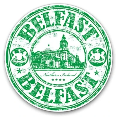Image of Vinyl Stickers (Set of 2) 7.5cm Belfast Northern Ireland Travel #5964