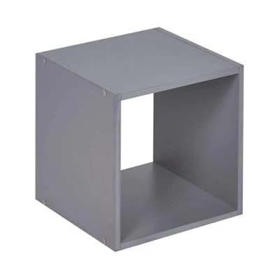 Image of ASAB Heavy Duty Wooden Cube Storage Unit Cloth Organiser Shelves Multi Function Space Saving Display Stand Rack Sturdy Book Case Shelf for Office, Living Room and Bedroom (Cube, Grey)