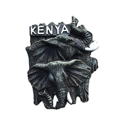 Image of Kenya 3D Elephant Refrigerator Magnet Souvenirs Handmade Resin Magnetic Stickers Home Kitchen Decoration,Kenya Fridge Collection Gift