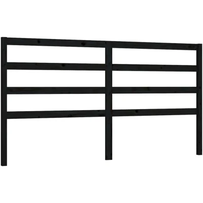 Image of vidaXL Bed Headboard Black 186x4x100 cm Solid Wood Pine
