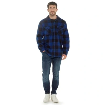 Image of Undercover Mens Polar Fleece Check Shirt HT133 Blue Large