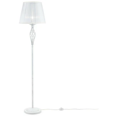 Image of Grace Floor Lamp White with Gold &amp; Crystal, 1 Light, E14