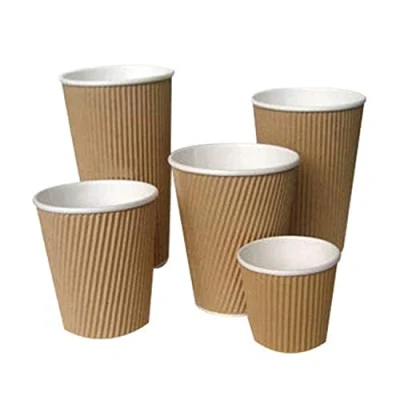 Image of Paper Cups 100 Pack 8oz Disposable for Hot &amp; Cold Drinks Camping Tea Party Glass Coffee Cup Dessert Takeaway