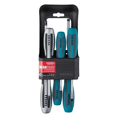 Image of VESSEL Set of 6 Impact Screwdrivers &quot;MEGADORA IMPACTA&quot; 9006HS
