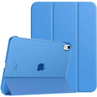 Image of SU for iPad 10th Generation Case 2022, Slim Stand Hard PC Translucent Back Shell Smart Cover Gen 10.9 inch Support Touch ID, Auto Wake/Sleep (Sky Blue)