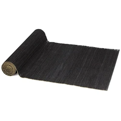 Image of BambooMN Black Bamboo Matchstick Natural Table Runner, Home Décor, 13&quot; x 70&quot; 1 Piece