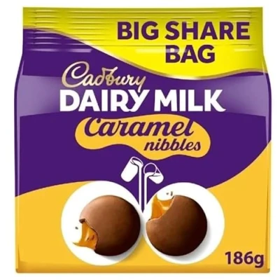 Image of 2 x Dairy Milk Caramel Nibbles,186g Delicious Tasty And Twisty Treat Gift Hamper For Birthday,Christmas