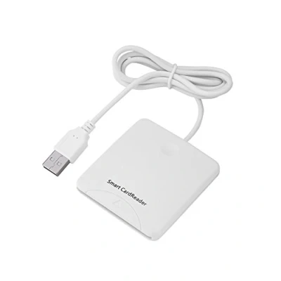 Image of Tosuny Portable USB2.0 Full Speed EMV Smart Chip Card Reader Writer, High Performance IC Mobile Bank Credit Reader, White