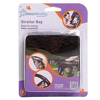 Image of Dreambaby Baby Stroller Net Bag Pushchair &amp; Pram Mesh Storage Compartment Organizer Black Model F235