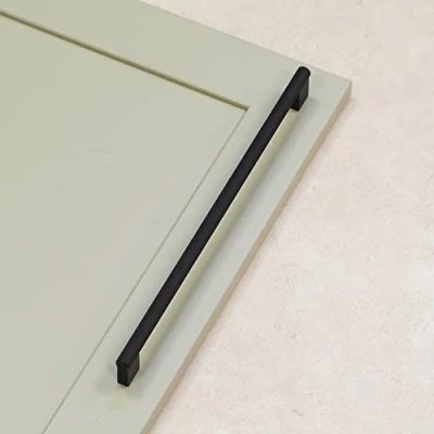 Image of 320mm Matt Black Knurled Textured Kitchen Cabinet Handle Cupboard Door Drawer Pull Wardrobe Furniture Replacement
