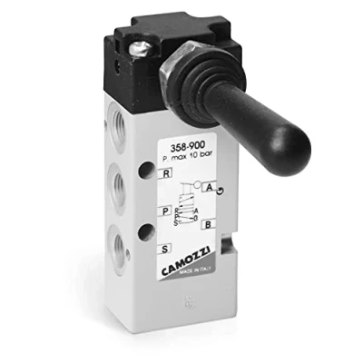 Image of Camozzi 358 900 Manually Operated Valve, 5/2&quot; Way, 1/8&quot;, Lever
