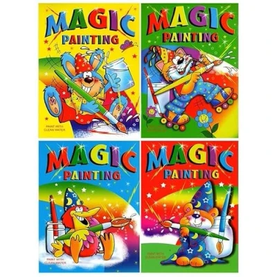 Image of Quickdraw 24 x A4 Magic Painting Book for Kids Mess Free Paint with Water Colouring Books Just Add to Reveal Colours No Needed Arts &amp; Crafts Activity Children