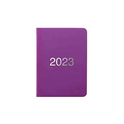 Image of Letts of London Dazzle A6 week to view 2023 diary purple (23 081688)
