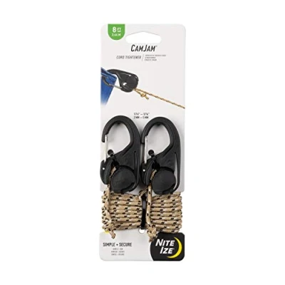 Image of Nite Ize NCJ 25 2R3 CamJam Cord Tightener Plastic Tie Down Mechanism, 2 Pack, Black