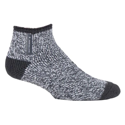 Image of HEAT HOLDERS Mens Warm Luxury Fluffy Fleece Lined Lounge Sleep Bed Socks (6 11 UK, Charcoal Twist (Aubin))
