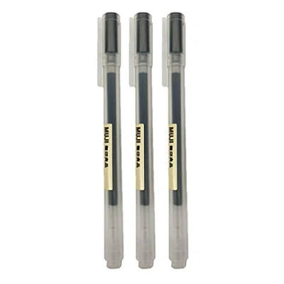 Image of Muji Gel Ink Ball Point Pen, Black, 0.5mm, Pack of 3 (Japan Import)