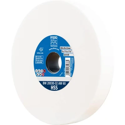 Image of PFERD Sanding Disc 200 x 30 32 mm HSS Design Grain Size 60 White Corundum 39008457 for Processing High Alloy Steels with Integrated Reducing Sleeves (25/20/16 mm)