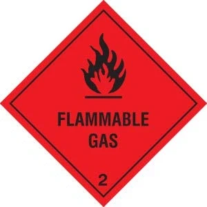 Image of Warning Signs Flammable gas Self Adhesive Vinyl