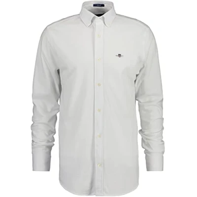 Image of GANT Men&#039;s REG Jersey Pique Shirt Dress, White, S