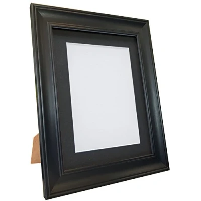 Image of Scandi Black Picture Photo Frame with Mount A1 Image Size A2
