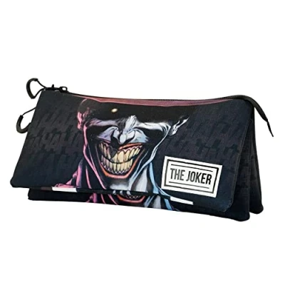 Image of DC Comics Joker Crazy ECO Triple Pencil Case, Black, 23 x 11 cm