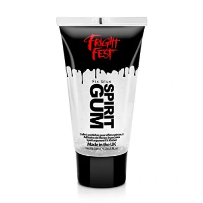 Image of Mastix Spirit Gum glue Adhesive 50ml Cosmetic Grade by Fright Fest Fix prosthetic, gems, glitter great tattoo glue, body hair bonding wig make up (50ml)