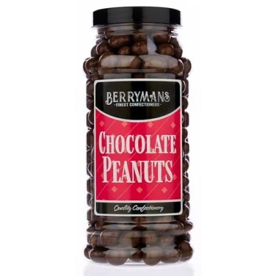 Image of Original Chocolate Peanuts Retro Sweets Gift Jar By Berrymans Sweet Shop Classic Sweets, Traditional Taste.