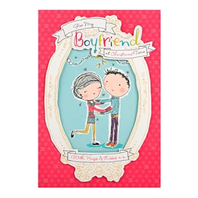 Image of Hallmark Christmas Card to Boyfriend &#039;Hugs and Kisses&#039; Medium