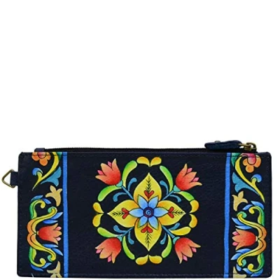 Image of Anna by Anuschka Women&#039;s Hand Painted Leather Wallet Organizer, Tuscan Tiles, One Size