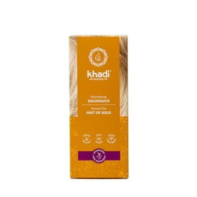 Image of khadi HINT OF GOLD natural Hair Color, Gives a shiny touch with golden glossing, dye 100% plant based &amp; vegan, Certified cosmetics, 100g