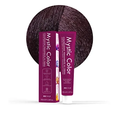 Image of Mystic Color Permanent Cream Colouring with Argan Oil and Calendula Long Lasting Hair Dye Mahogany Brown 4.5 100ml