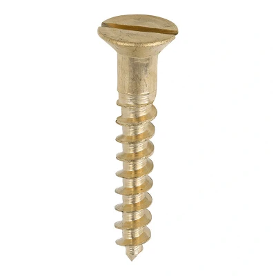 Image of 2x TIMCO Solid Brass Timber Screws Slot Countersunk 10114CBS Pack of 200