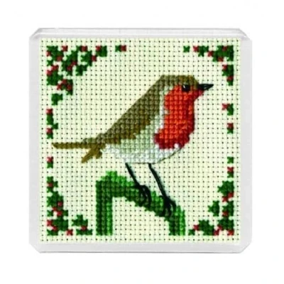 Image of Textile Heritage Robin Fridge Magnet Cross Stitch Kit