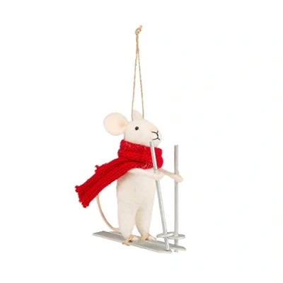 Image of Sass &amp; Belle Skiing Mouse Felt Decoration