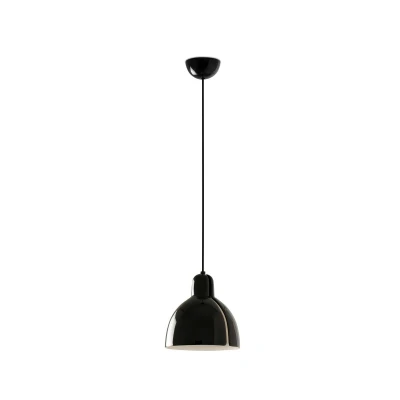 Image of Venice 20cm Dome Pendant Ceiling Light Shiny Black
