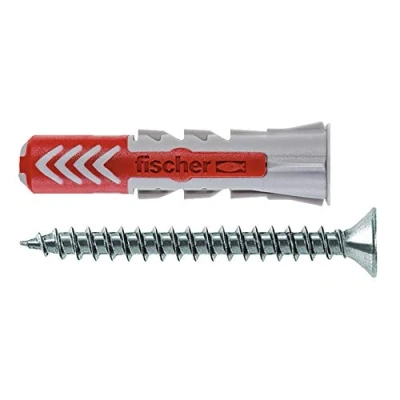 Image of fischer DuoPower 5x25 Wall Plugs and Screws, Concrete Plugs, Box of 35
