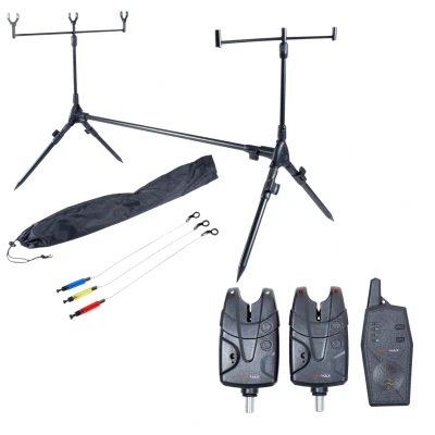 Image of Catchmax 2+1 Bite Alarm Set + Complete Rodpod Rod pod