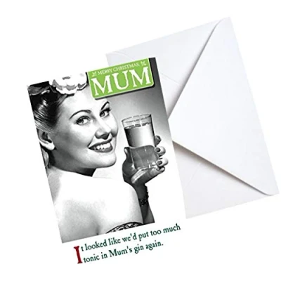 Image of Gin, Mum, Christmas Card,159x235