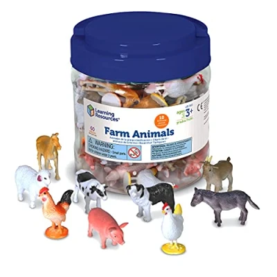 Image of Learning Resources Farm Animal Counters 60 Pieces, Ages 3+ Toddler Toys, Animals Develops Counting and Matching Skills