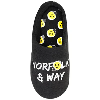 Image of Norfolk and Way Mens Mule Slippers Novelty Fathers Day Dad Gift UK Sizes 7 8, 9 10 &amp; 11 12 (NFW Black, 12)
