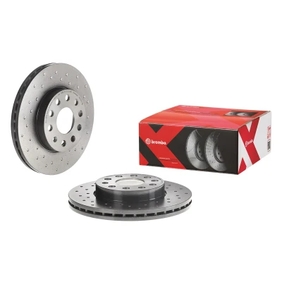 Image of 5QD615301F Brake disc BREMBO 09.C547.1X 276mm 24mm 5 perforated/vented, Perforated Coated High carbon VOLKSWAGEN: Golf 7, 6, 7 Variant