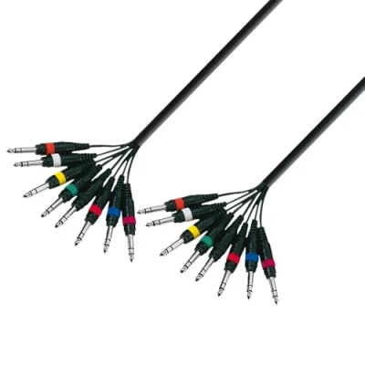 Image of Adam Hall 3m 8 x 6.3mm Jack Stereo to Multicore Cable