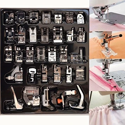 Image of YEQIN 32pcs Domestic Sewing Machine Presser Foot Set for Brother, Babylock, Singer, Janome, Kenmore, and White Low Shank Machines