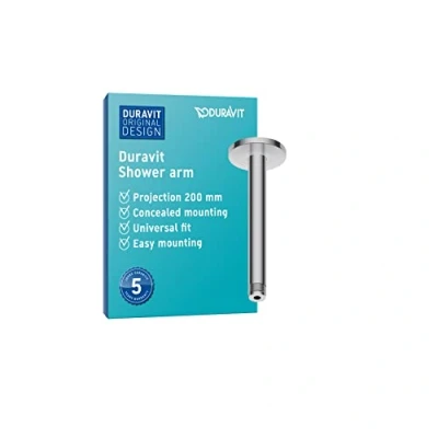 Image of Duravit Universal Shower arm, Faucet Ceiling Mount, Head 200 mm, Round, Chrome