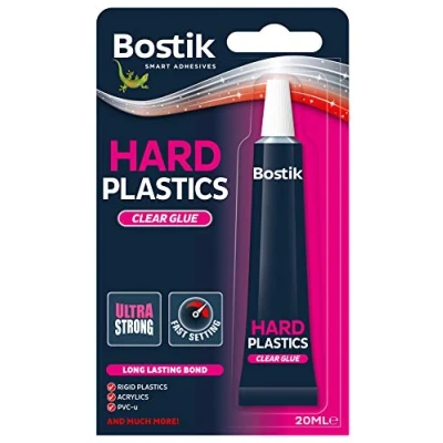 Image of 1 x Bostik Glu n Fix Hard Plastics Clear Extra Strong Adhesive Glue 20ml 80214
