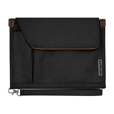 Image of Mayplous A5 Conference Folder Business Organiser Bag Notepad Carrying Case Document Portfolio (Jet Black)