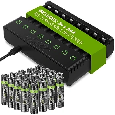 Image of Venom Rechargeable Battery Charging Dock plus 24 x AAA 800mAh Batteries